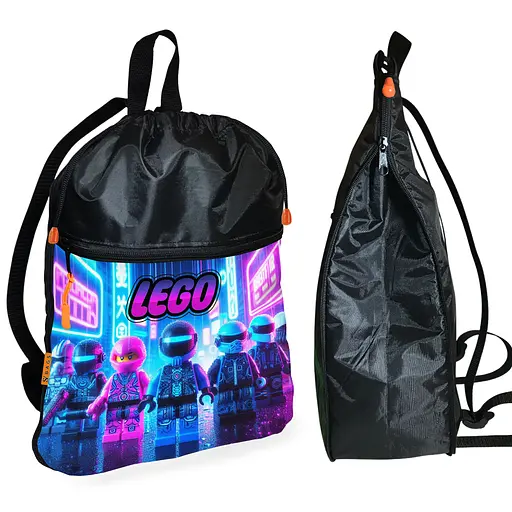 Рюкзак-мешок для обуви,спортивной формы Лего "LEGO" детская сумка для сменки с расширителем (01299)