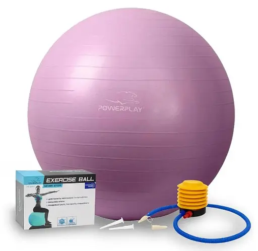 М'яч для фітнесу (фітбол) PowerPlay 4001 Ø75 cm Gymball Фіолетовий + помпа (PP_4001_75_Voilet) - фото 1