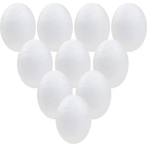 Набір пінопластових яєць 9. 5см 10 шт.  - фото 1