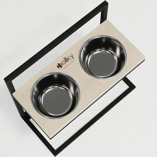 Hollky Flex L — регульовані миски на підставці для великих собак (2 × 1.8 л) - фото 5
