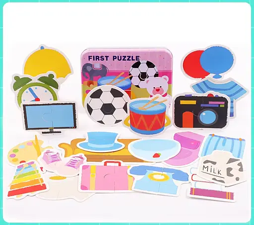 Пазли дитячі в металевому пеналі, MD1885 (В асортименті) - фото 4