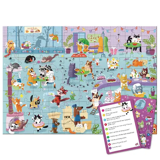Дитячий пазл Шукай та знаходь "Котяче кафе" DoDo Toys 300667, 100 елементів - фото 3