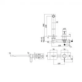 Змішувач для раковини настінний Paffoni Rock вилив 240 мм chrome RO106CR70, Хром - фото 4