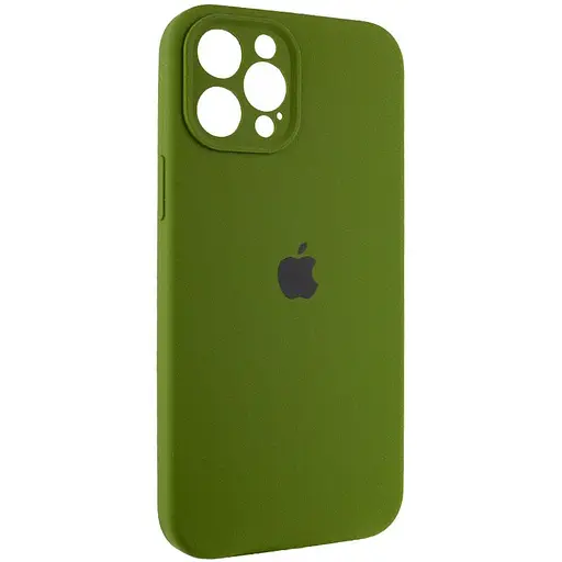 Чехол Silicone Case Full Camera Protective AA для Apple iPhone 12 Pro Max 6.7 Зеленый/Dark Olive - фото 2