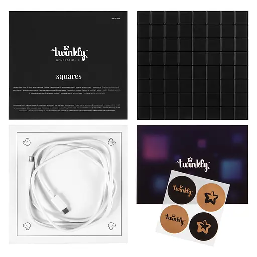 Twinkly Панель Smart LED Twinkly Squares 1 Starter RGB IP20 16х16см USB-C чорний без БЖ - фото 2