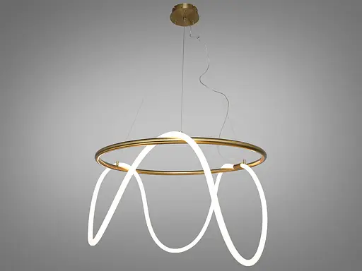 Мінімалістична кругла світлодіодна люстра Шланг для арт зони, 32 Вт - фото 2