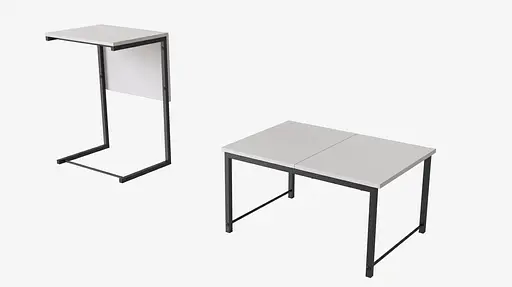 Стол журнальный приставной Терри Комбо Ferrum-decor 345x662x440 Черный металл ДСП Белый 16 мм (FRD-105136) - фото 2