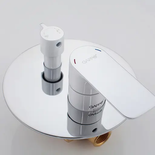 Душова система прихованого монтажу Gappo G7148-8, вилив - перемикач на лійку, 3-функції, білий/хром - фото 3