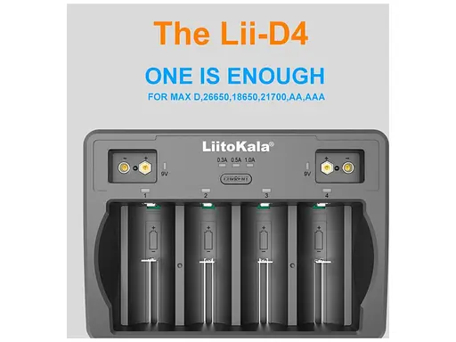 Универсальное зарядное устройство Liitokala Lii-D4 на 4 канала (Li-ion, NiMH+NiCD + крона) Type-C - фото 9
