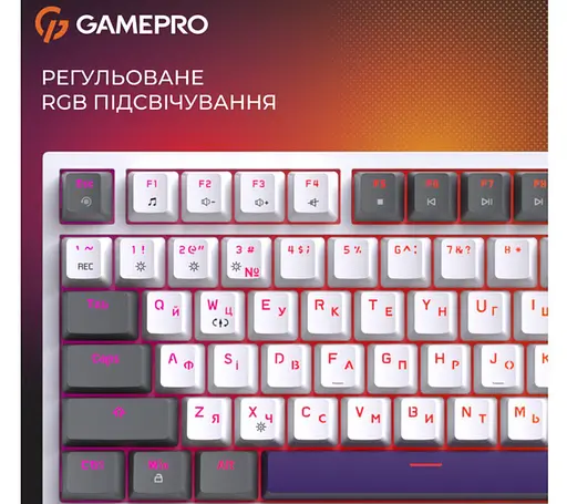 Клавиатура игровая механическая GamePro GPMK-160-P Warden Genesis Red Outemu Swithes Hot-Swap White-Grey - фото 7