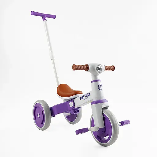 Трехколесный велосипед Best Trike LB-10571 с отцовской фиолетовой ручкой - фото 4