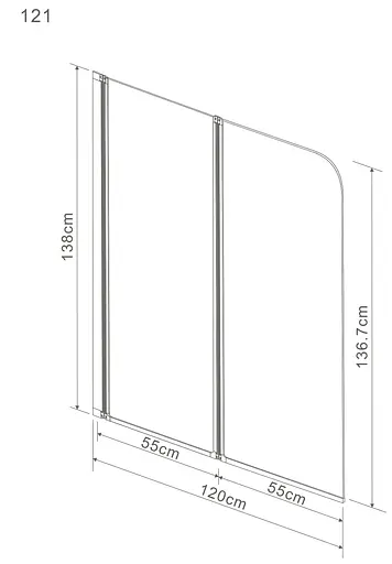 Шторка для ванны Eger 599-121CH - фото 2