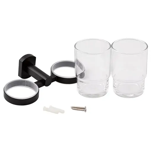 Склянка подвійна Qtap Liberty BLM 1155 чорний матовий - фото 3