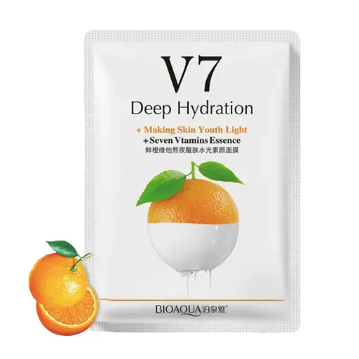 Тканевая витаминная маска для лица с экстрактом цитруса Bioaqua V7 Deep Hydration 30 г
