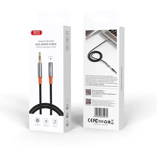 Адаптер XO NB-R269A 3.5 мм Male 3.5 мм Female 1 м Черный - фото 4