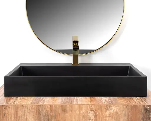 Умивальник Rea Goya 100 накладний/підвісний black mat REA-U8666, Чорний матовий - фото 4