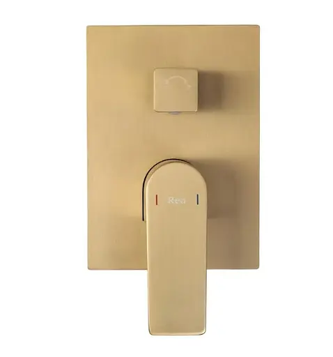 Душова система Rea Moby brushed gold + BOX прихованого монтажу REA-P2403, Золотий - фото 2