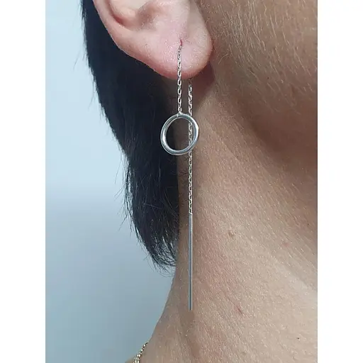 Срібні сережки-протяжки Dear. 3427С - фото 2