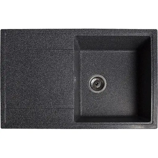Гранітна кухонна мийка Romzha Jorum 78 Grafit (201) з крилом - фото 1