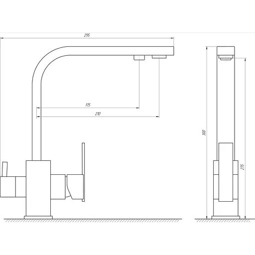 Змішувач для кухні під осмос Globus Lux GLLR-0111-10- BB Чорний матовий - фото 5