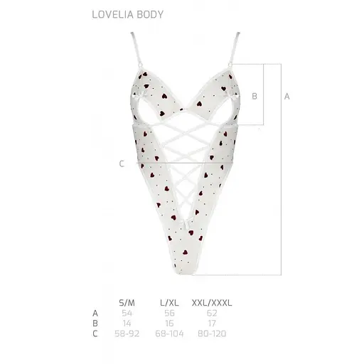 Эротическое боди с рисунком Passion LOVELIA Body white L/XL - фото 7