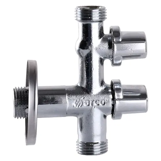 Кран шаровой угловой двойной Arco 1/2″х1/2″х1/2″ COMB15MAC 000019853 - фото 2