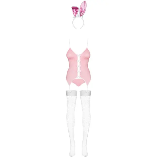Еротичний костюм зайчика Obsessive Bunny suit 4 pcs costume Pink S/M, рожевий - фото 5
