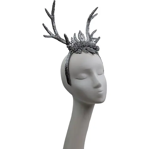 Рога Серебристый олень на обруче - фото 3