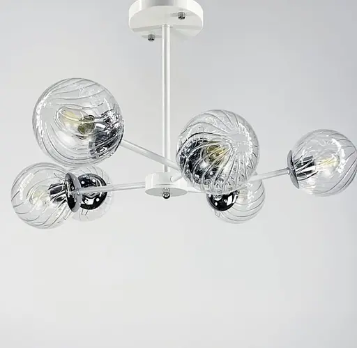 Стельова люстра на 6 плафонів в білому корпусі | Арт. 8122/6 WT | Line F - фото 4