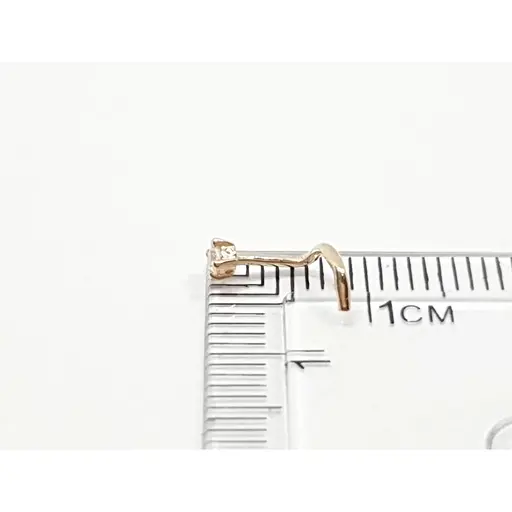 Золота сережка-пірсинг Dear в ніс Dear з фіанітом. 1018.1 - фото 4