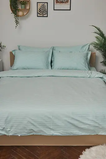 Пододеяльник Moon&Star Satin Stripe Stripe Mint King Size 220x240 см - фото 2