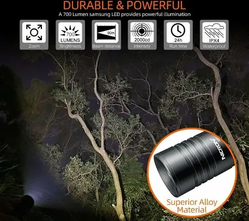 Ліхтар Nicron N81 IPX4 18650 Zoom 700LM 14500 (5 режимів) ліхтарик - фото 4