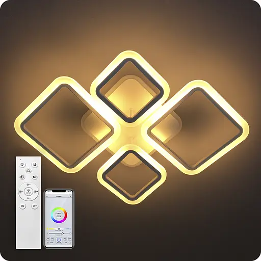 Люстра світлодіодна 517 Light 3color з пультом 96Вт Білий (01719) - фото 4