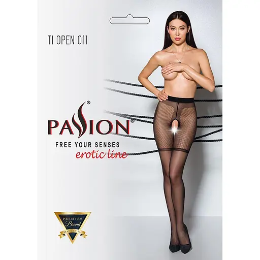 Колготки с открытым доступом с контрастными шортиками Tiopen 011 black (20 den) - Passion 1/2 - фото 5
