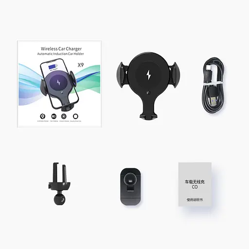 Автодержатель X9 с беспроводной зарядкой 15W черный - фото 9