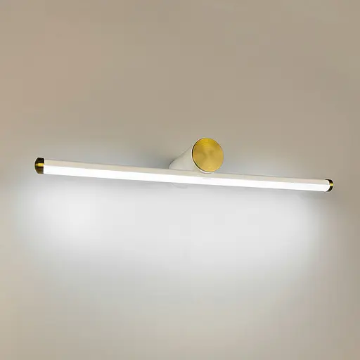 Біле видовжене бра Line F із латунною фурнітурою 57 см Арт. C 27/570 WT+AB  - фото 5