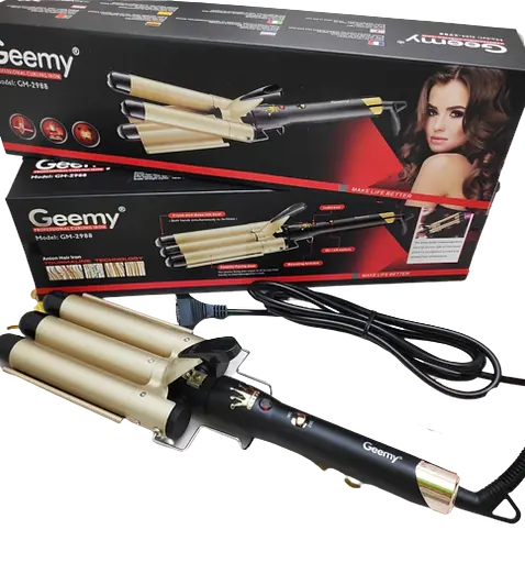 Плойка для волосся 3 хвилі Geemy GM 2988 для великих локонів кераміка турмалінове покриття - фото 5