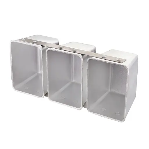 Форма алюмінієва потрійна хлібна для випічки прямокутного хліба у вигляді "півцеглинки" Л11 32 x14.5 x 10 см, Хлібпром 83518 - фото 2