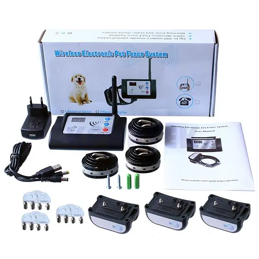 Бездротовий електронний паркан для собак + електронний нашийник для дресирування 3-х собак Petguider 883-3, з 3-ма нашийниками (100632) - фото 7