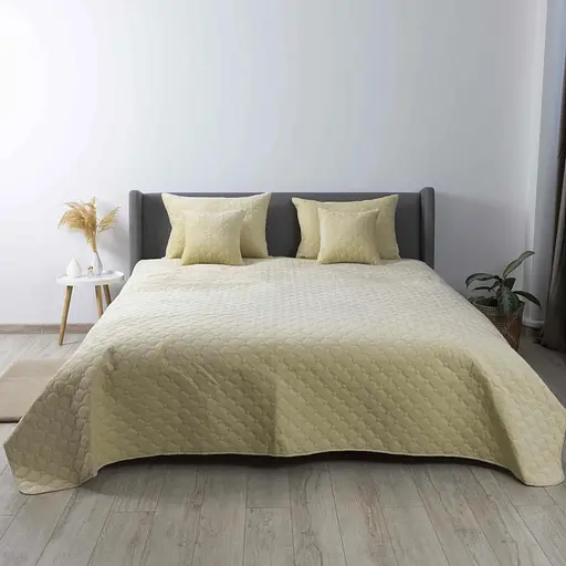 Покрывало ТЕП Velour бежевое ромб прямой 180 x 240 см (4-00516_21692) - фото 1