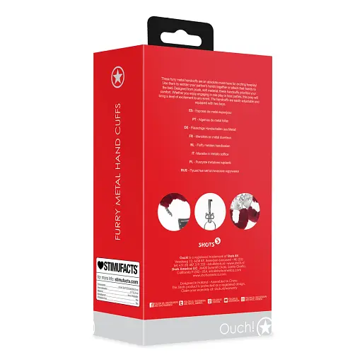 Наручники Ouch! Furry (красный) - фото 16