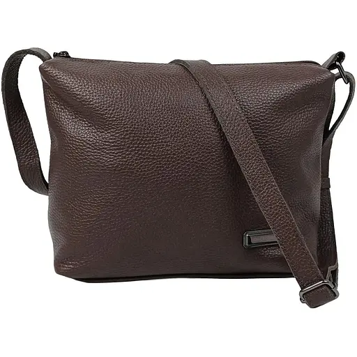 Женская кожаная наплечная сумка Borsacomoda темно-коричневая sum0028737 - фото 1