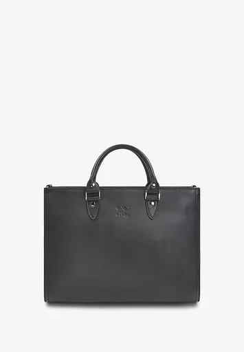 Жіноча шкіряна сумка Fancy A4 чорна краст - фото 3