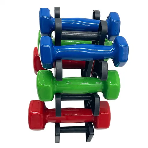 Набор виниловых гантелей на подставке Vinyl Dumbbell Set NE-VIN-125, 2 шт по 1 кг, 1,5 кг, 2 кг - фото 2