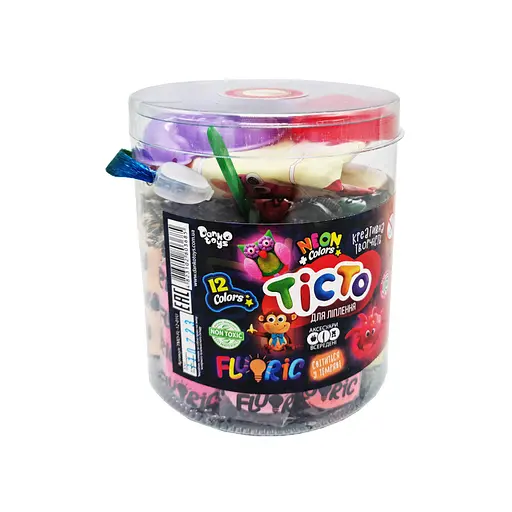 Креативное творчество "Тесто для лепки "FLUORIC" TMD-FL-12-01U 12 цветов