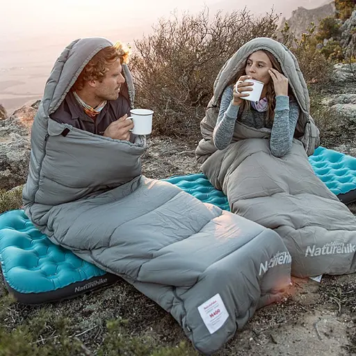 Спальный мешок с капюшоном с обычным мешком для хранения Naturehike M300 CNK2350WS023, зеленый, левый - фото 10