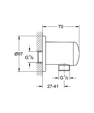 Шланговое під'єднання Grohe Relaxa 28671000, Хром - фото 2