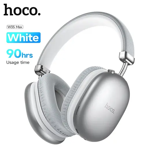 Бездротові навушники Hoco W35 Max, ANC, BT5.3, AUX, TF, 800mAh, 90h, silver - фото 5