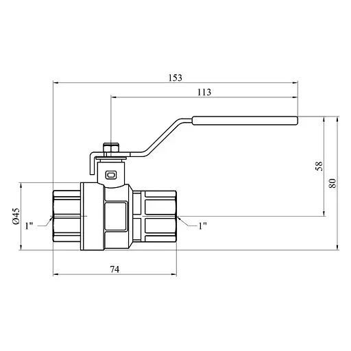 Кран кульовий Kroner 1" ВВ PN40 ручка, нікельований (CV033218) - фото 3