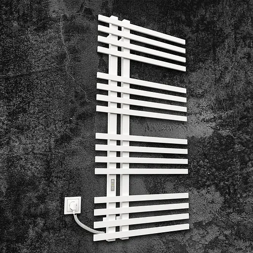 Електрична рушникосушарка Kosser Браш1200x600 EL тайм. білий ДБ03ELW, Білий матовий, Ліве - фото 1